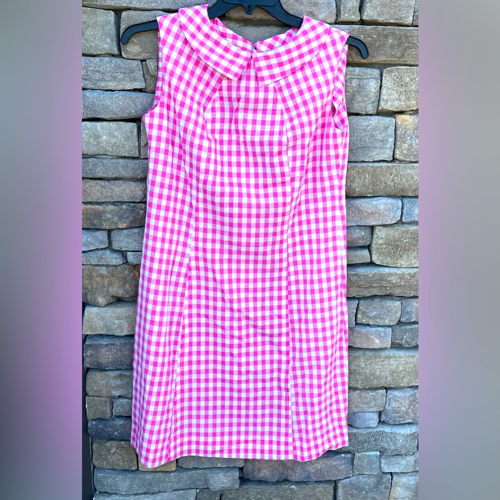 Vintage Liberty Circle Barbie Shift Dress in pink and white gingham
